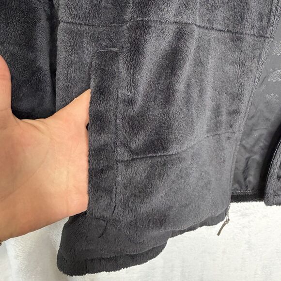 Columbia Women’s XL Black Fuzzy Fleece Jacket Fully Lined Coat - Picture 6 of 16